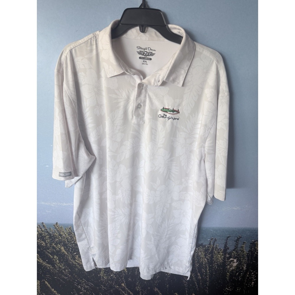 Straight Down The Coeur d'Alene Resort Performance Golf Polo Blue AOP Men's XXL